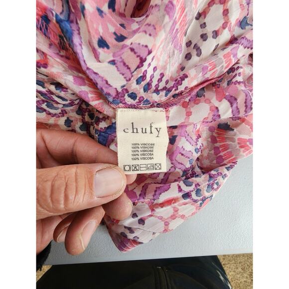 Chufy Skirt Womens Medium Pink Handkerchief Midi Wrap Viscose Fairy Whimsical - Picture 7 of 9